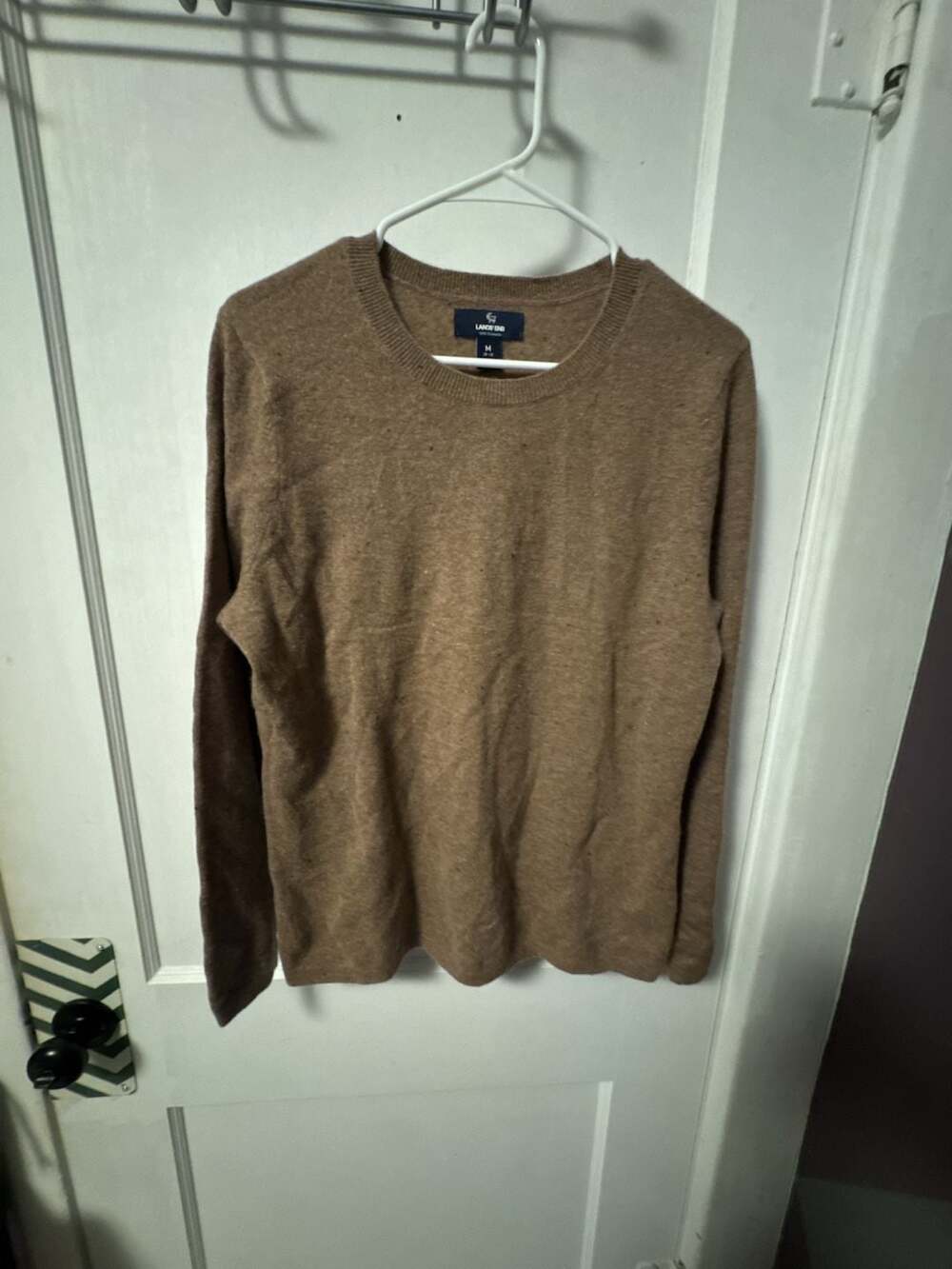 Lands' End Brown 100% Cashmere Crewneck Sweater Size M
